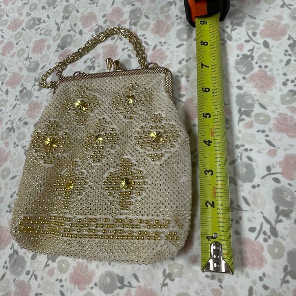 Mister Ernest Handbag - Gold colored beading, Made in Hong Kong - Picture 12 of 12